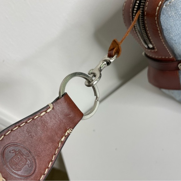 DOONEY & BOURKE Signature Mono Canvas Brown Leather Double Pocket Satchel - Picture 6 of 15